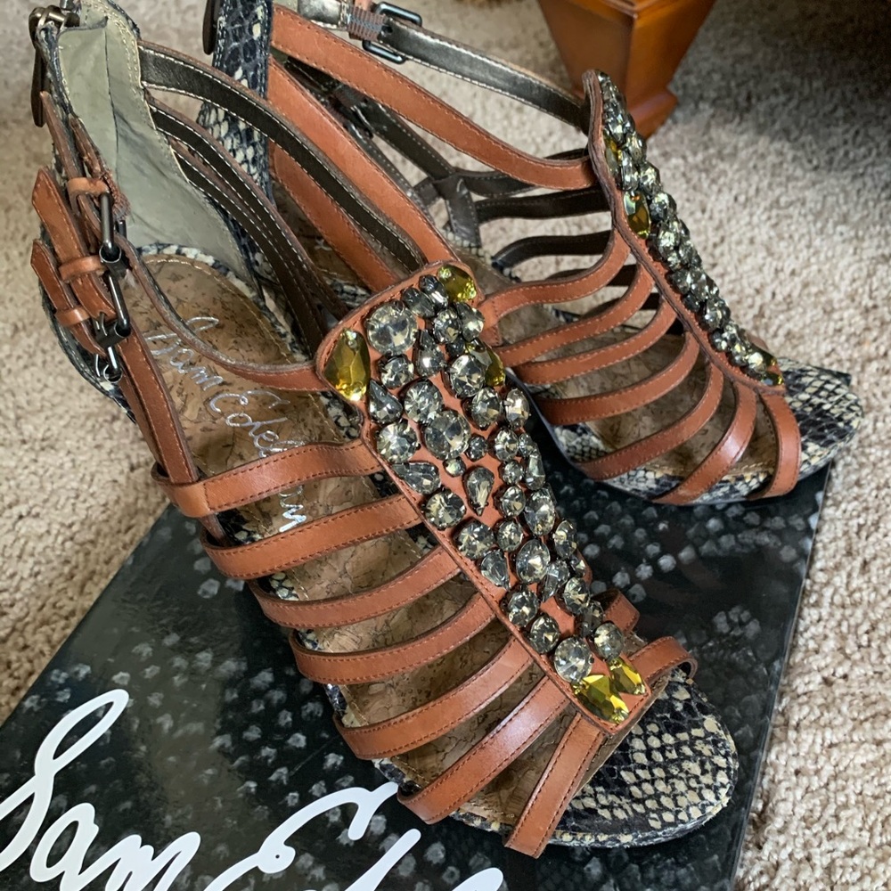 Sam Edelman strappy high heel sandals.